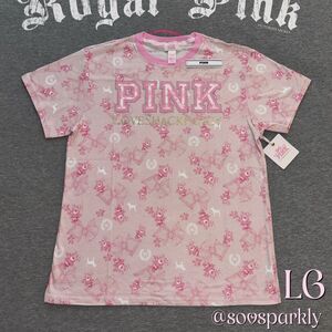 PINK x LoveShackFancy Beaux Icons Floral Bow Short Sleeve Cotton Campus T-Shirt